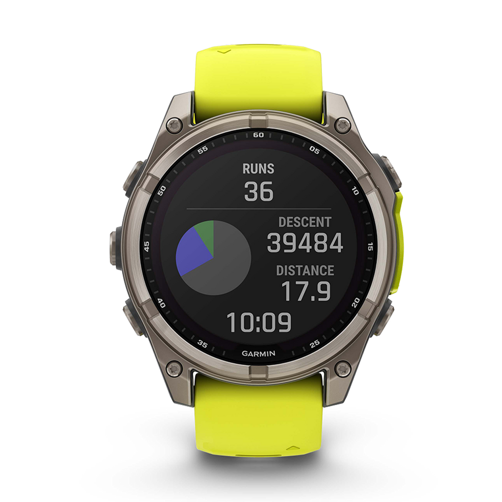 Garmin Fenix 8 Solar — Titanium Amp Yellow - Graphite — Size 51 mm — Alternate View 21