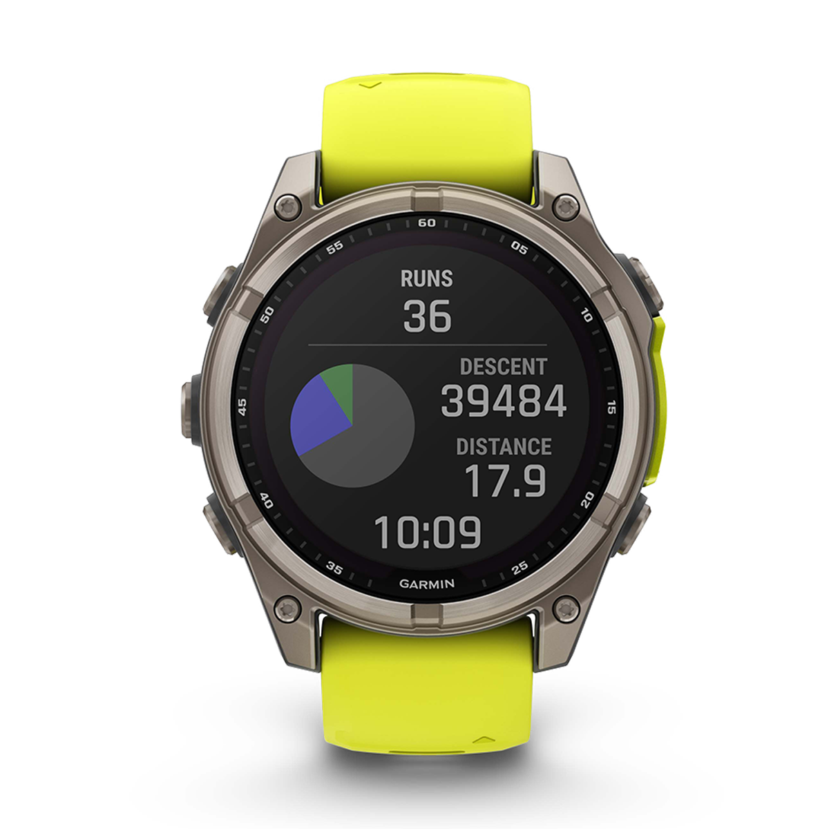 Garmin Fenix 8 Solar — Titanium Amp Yellow - Graphite — Size 51 mm — Alternate View 21