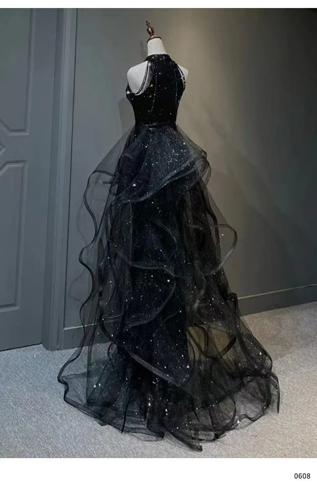 Black Evening Dress For Women — Black — Size L — Back View
