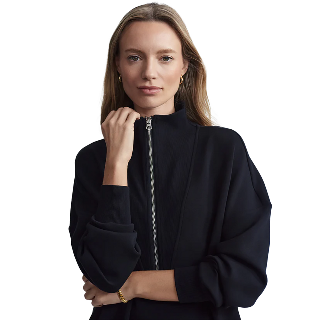 Varley Masie Longline Sweat — Black — Size XSmall — Top View