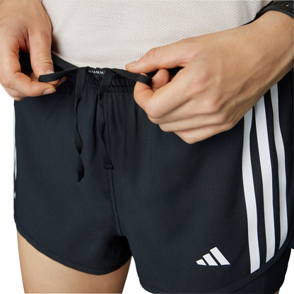 adidas Own The Run 3 Stripes 2 in 1 Womens Running Shorts - Black