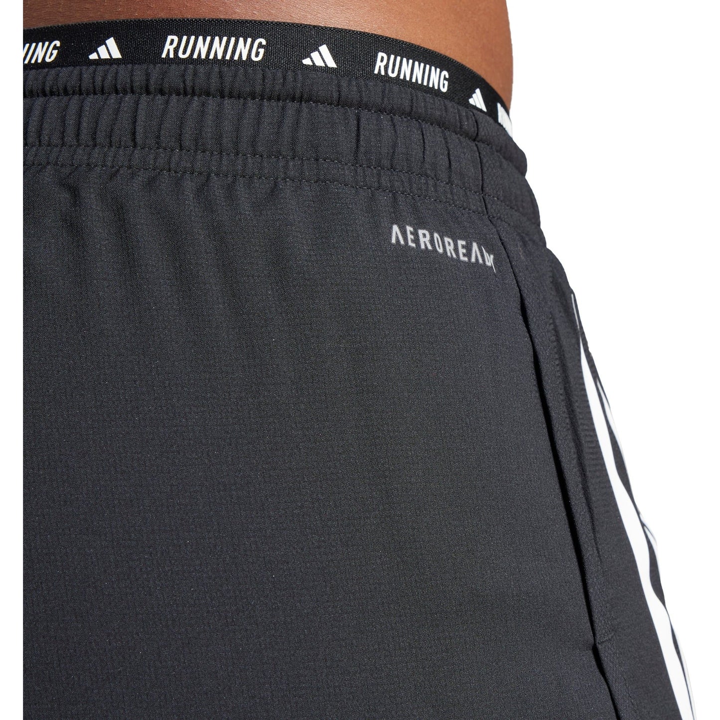 adidas Own The Run 3 Stripes 2 in 1 Womens Running Shorts - Black