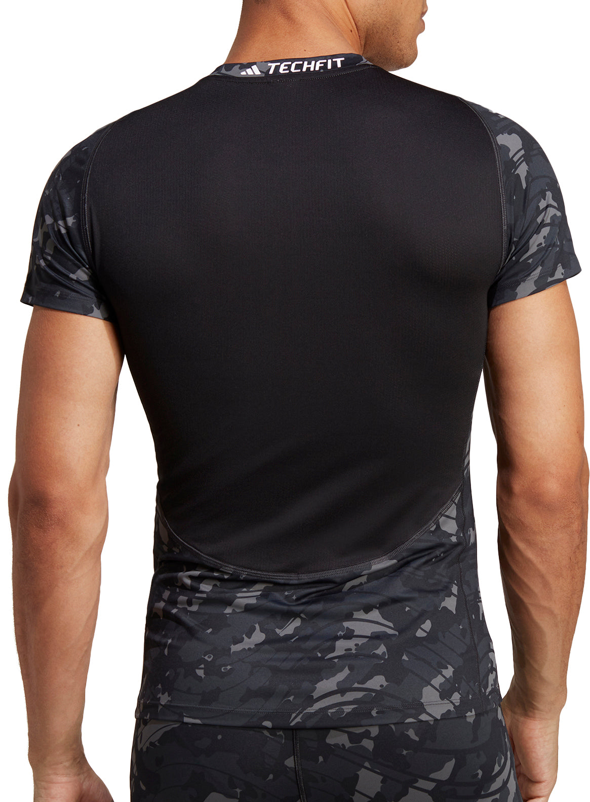 adidas Tech Fit Short Sleeve Mens Training Top - Black