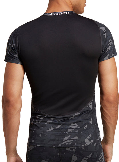adidas Tech Fit Short Sleeve Mens Training Top - Black