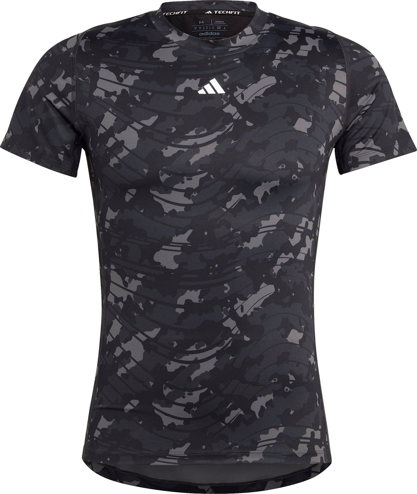 adidas Tech Fit Short Sleeve Mens Training Top - Black