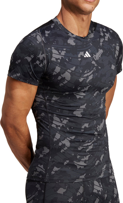 adidas Tech Fit Short Sleeve Mens Training Top - Black
