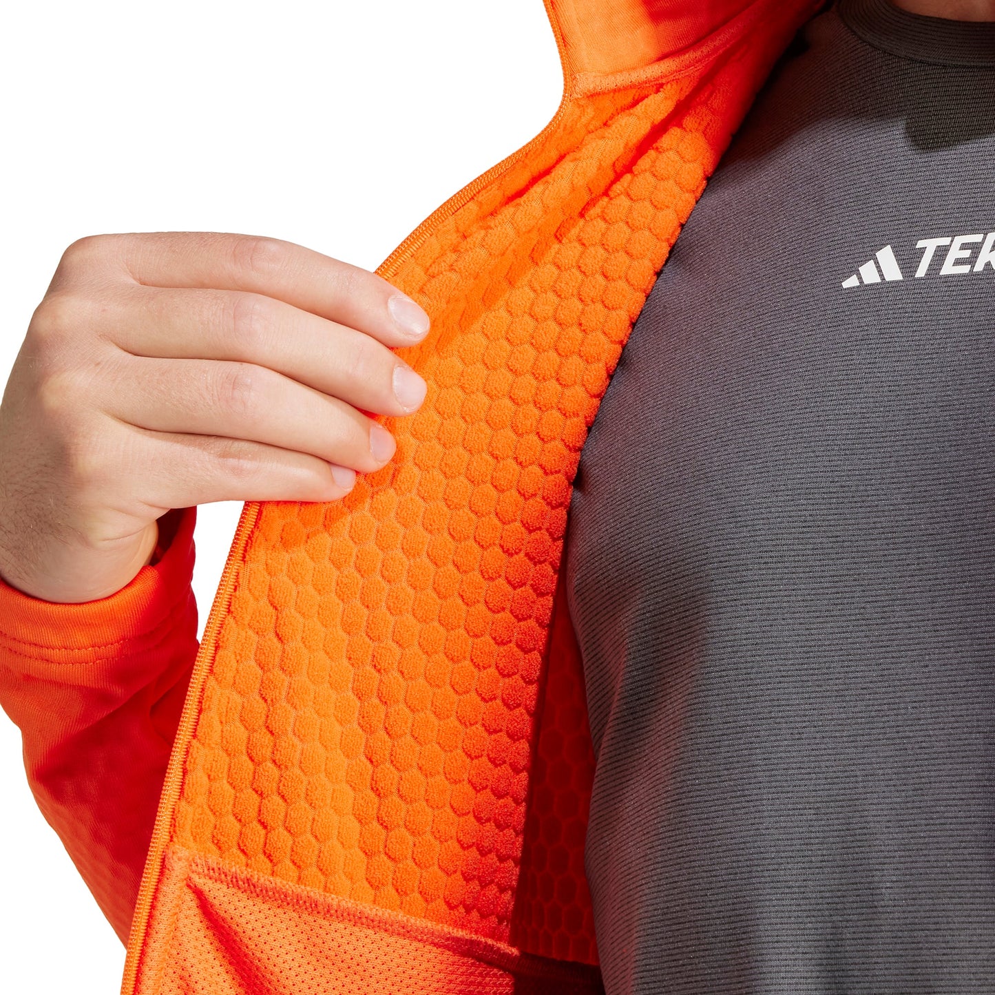 adidas Terrex Multi Light Full Zip Long Sleeve Mens Walking Top - Orange