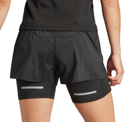 adidas Ultimate 2 in 1 Womens Running Shorts - Black