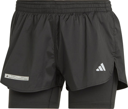 adidas Ultimate 2 in 1 Womens Running Shorts - Black