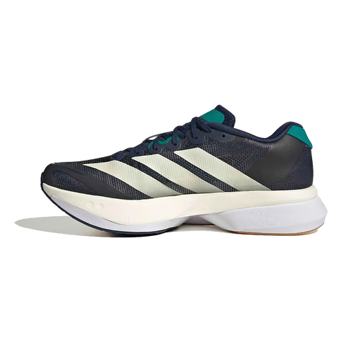 Adidas Adizero Boston 13 — Night Indigo - Wonder White - Equipment Green — Size D — Width 9 — Side View