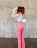 Casual Yoga Pants Stripe Pant Ladies — Beige — Size L — Alternate View 8