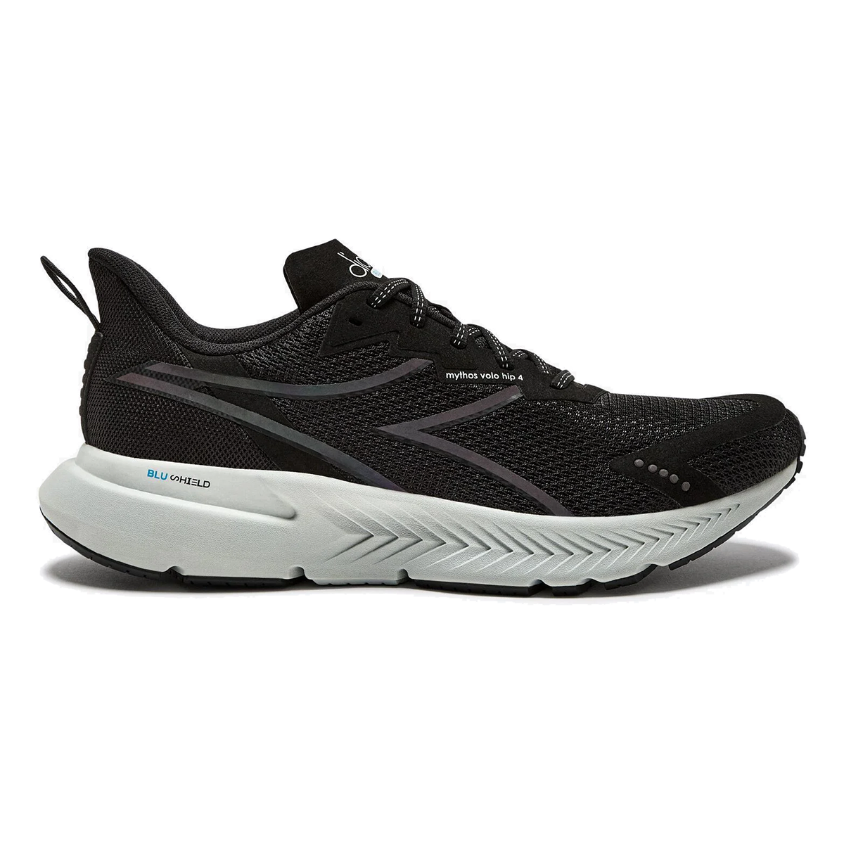 Diadora Mythos Blushield Volo 4 HIP — Black - White — Size D — Width 10 — Top View