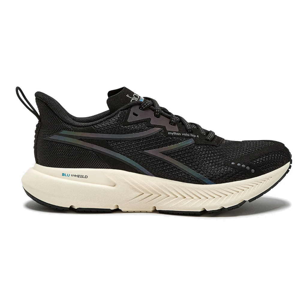 Diadora Mythos Blushield Volo 4 HIP — Black - White — Size B — Width 10 — Top View