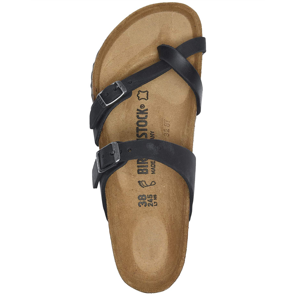 Birkenstock Mayari Oiled Leather — Black — Size B — Width 40 — Back View