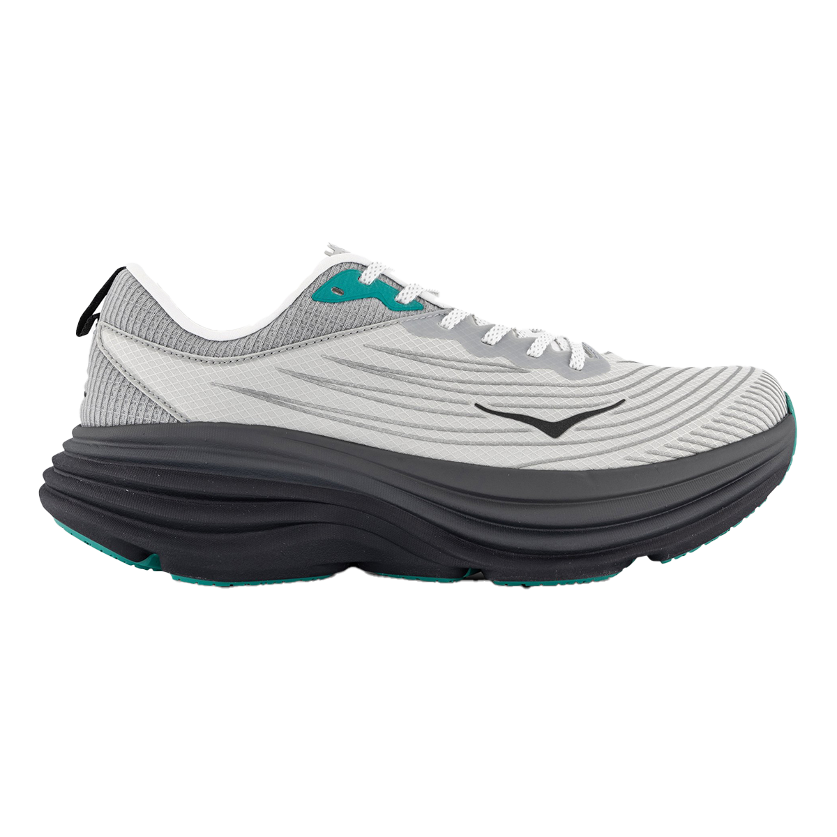 Hoka Bondi 8 TS — Harbor Mist - Black B — Size D — Width 5.5 M / 6.5 W — Front View