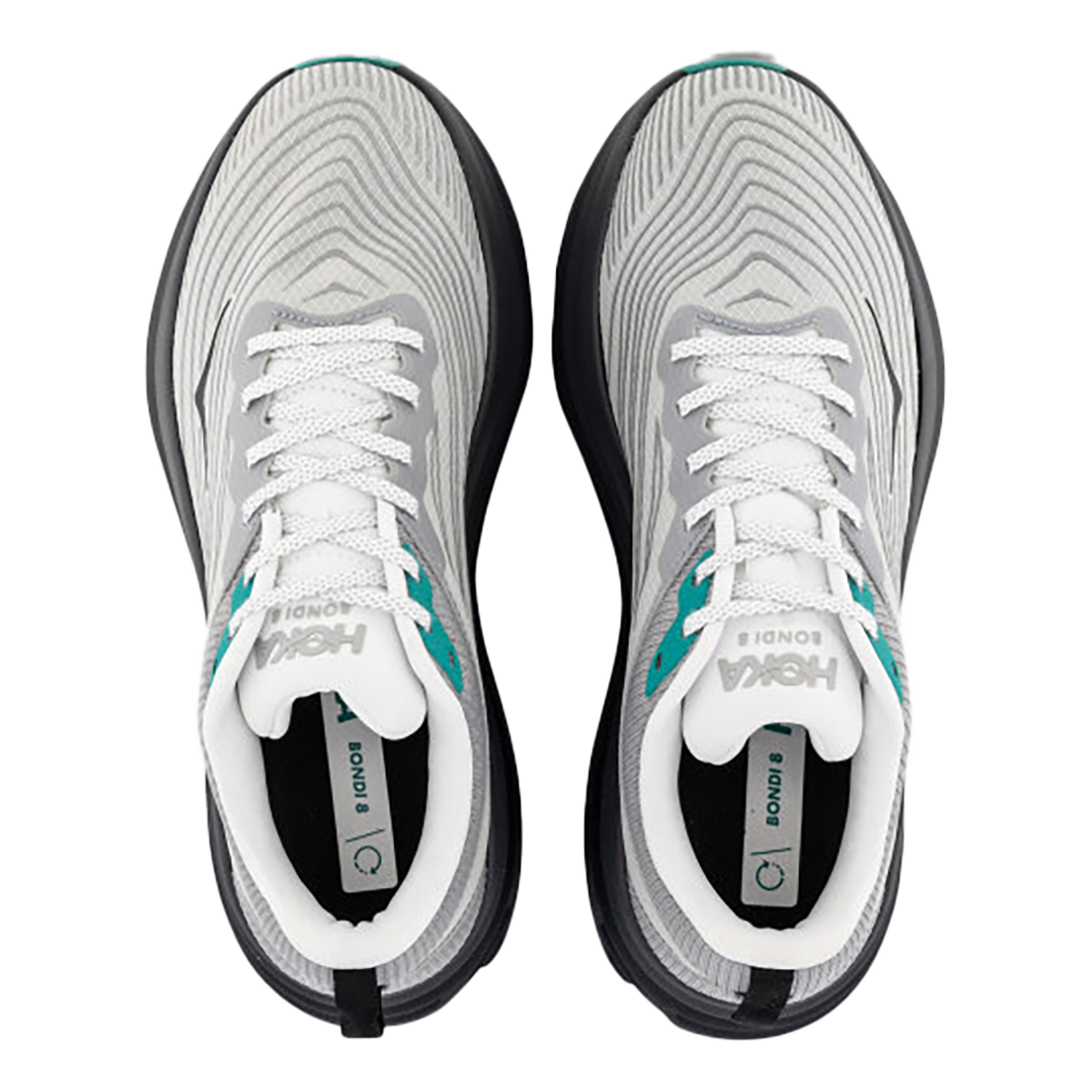 Hoka Bondi 8 TS — Harbor Mist - Black B — Size D — Width 5.5 M / 6.5 W — Side View