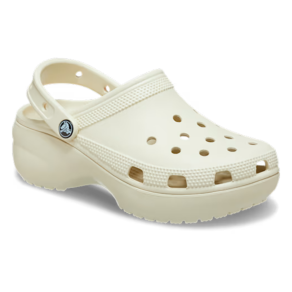 Crocs Classic Platform Clog — Bone — Size B — Width 10 — Side View