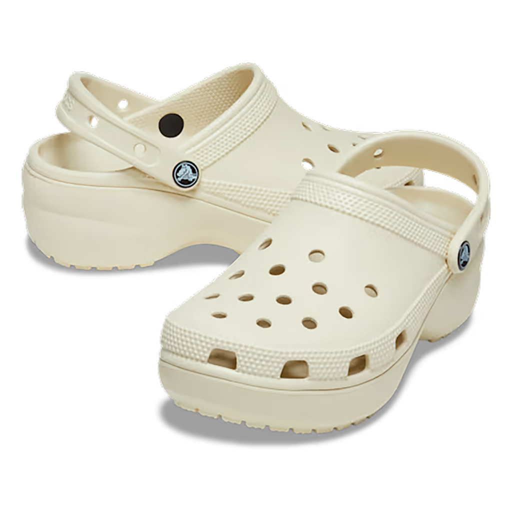 Crocs Classic Platform Clog — Bone — Size B — Width 10 — Back View
