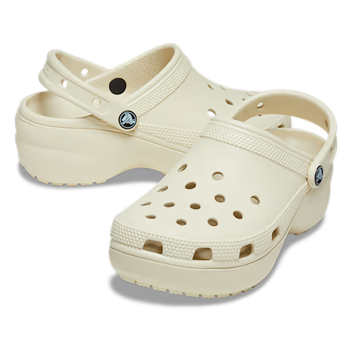 Crocs Classic Platform Clog — Bone — Size B — Width 10 — Back View