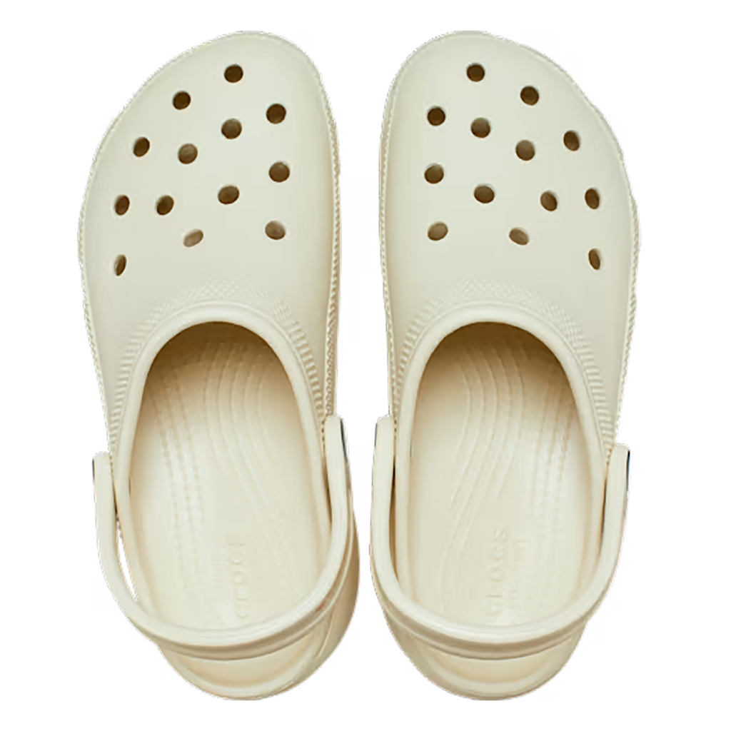 Crocs Classic Platform Clog — Bone — Size B — Width 10 — Top View