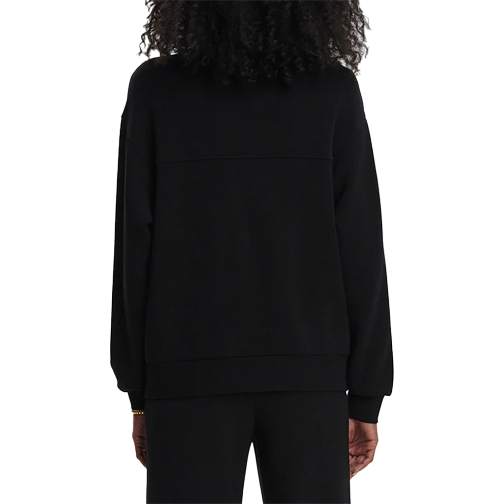 Varley Celeste Button Through Sweat — Black — Size XSmall — Back View