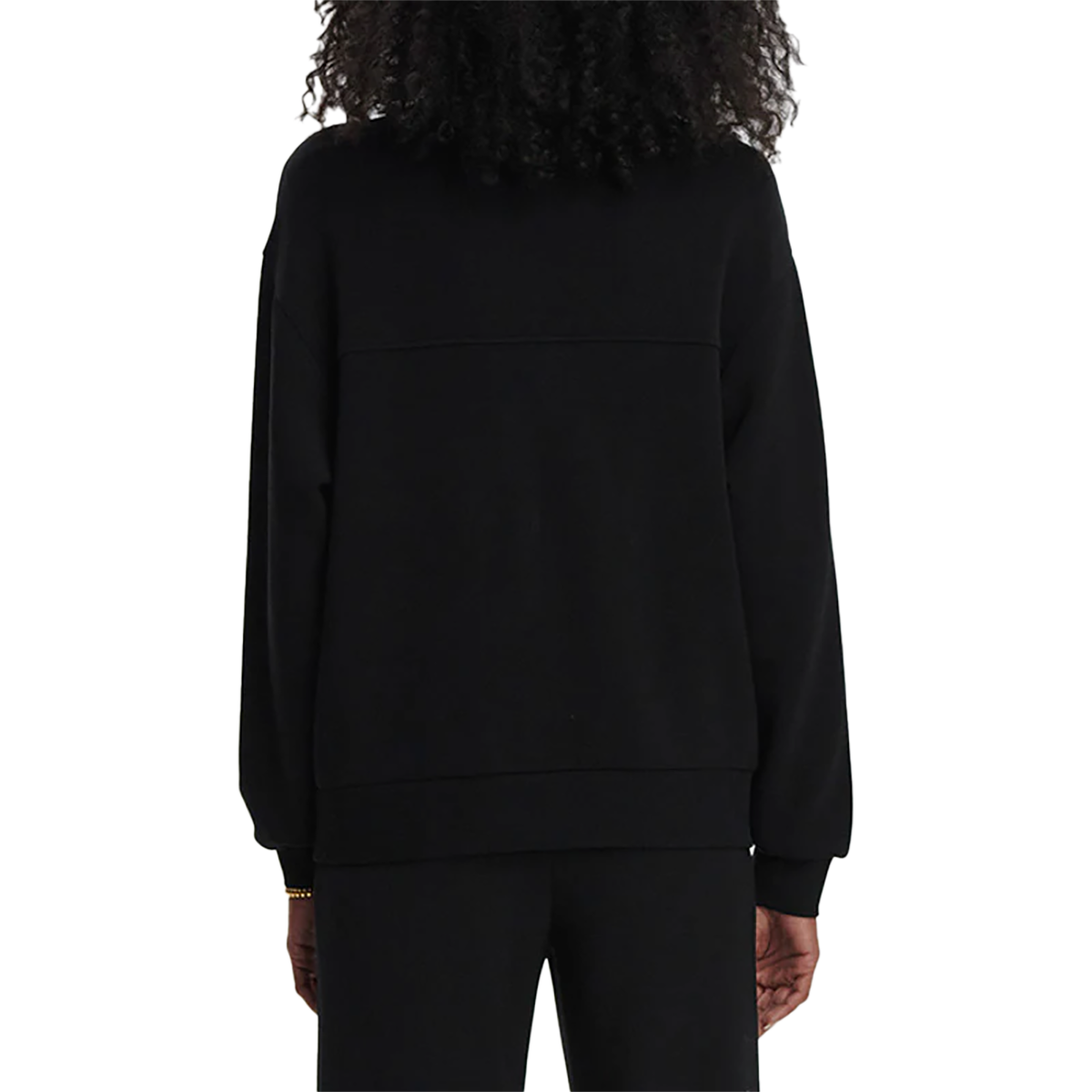 Varley Celeste Button Through Sweat — Black — Size XSmall — Back View