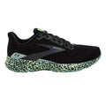 Brooks Launch 8 Wild Cheetah — Black - Ebony - Ocean — Size B — Width 10.5 — Front View