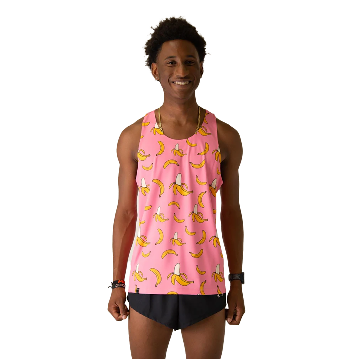 ChicknLegs Preformance Singlet Pink Bananas — Pink Bananas — Size XSmall — Front View
