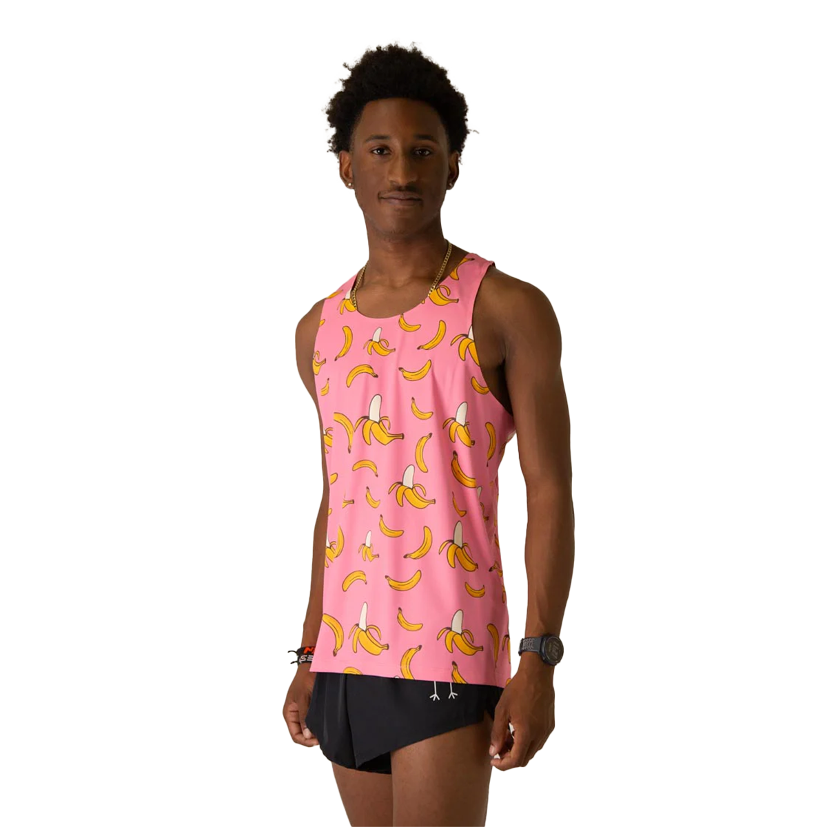 ChicknLegs Preformance Singlet Pink Bananas — Pink Bananas — Size XSmall — Side View