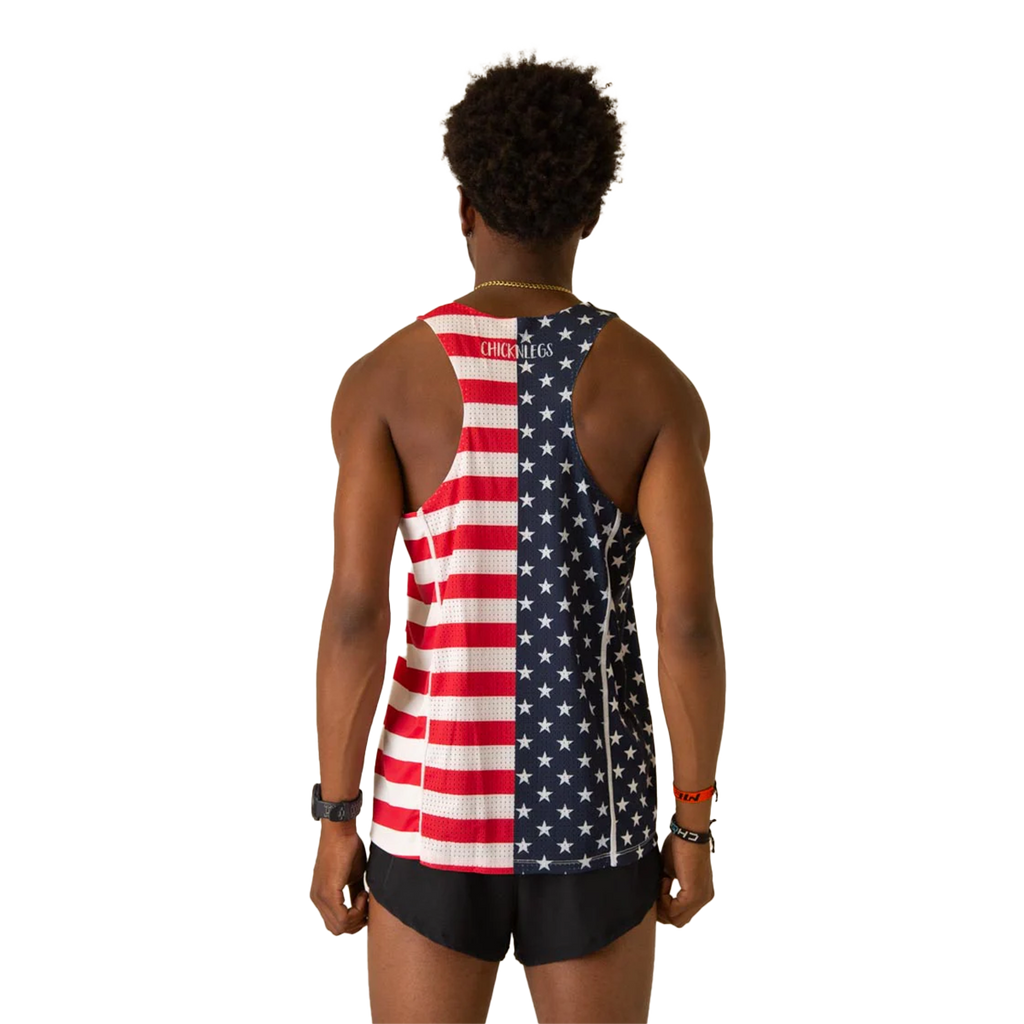 ChicknLegs Preformance Singlet — USA Flag — Size XSmall — Back View
