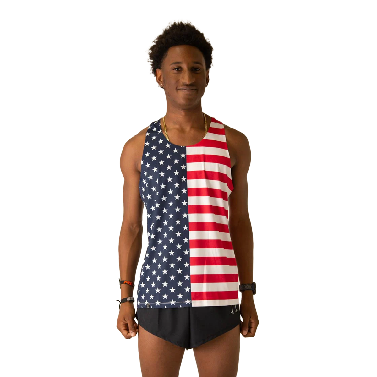 ChicknLegs Preformance Singlet — USA Flag — Size XSmall — Front View