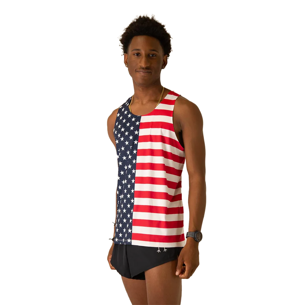 ChicknLegs Preformance Singlet — USA Flag — Size XSmall — Side View