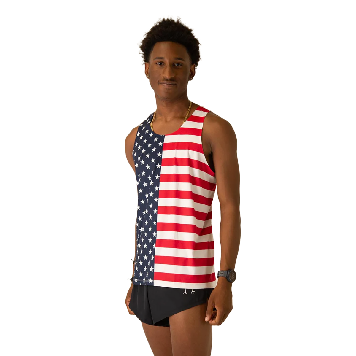 ChicknLegs Preformance Singlet — USA Flag — Size XSmall — Side View
