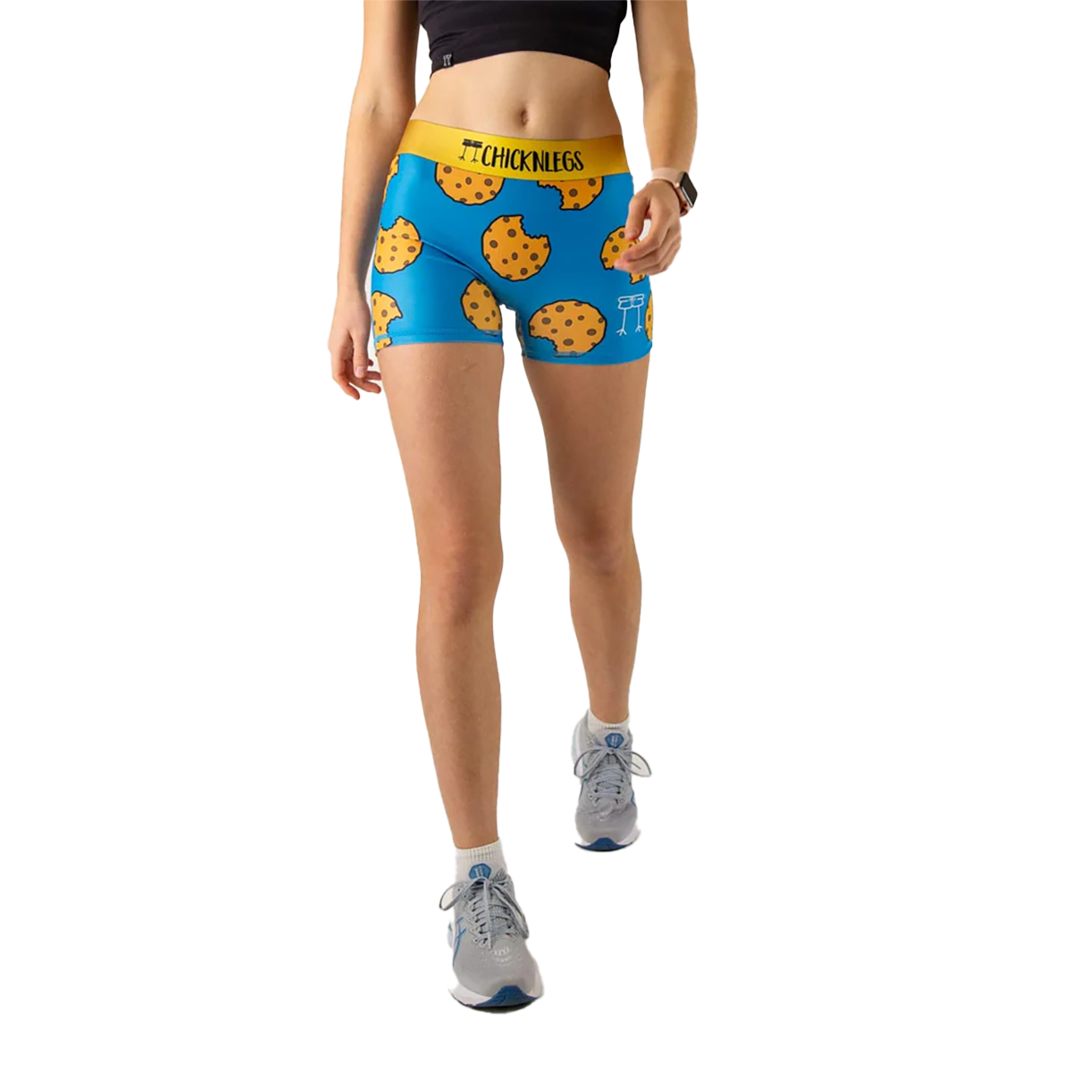ChicknLegs 3" Compression Shorts Cookies — Cookies — Size Large — Front View