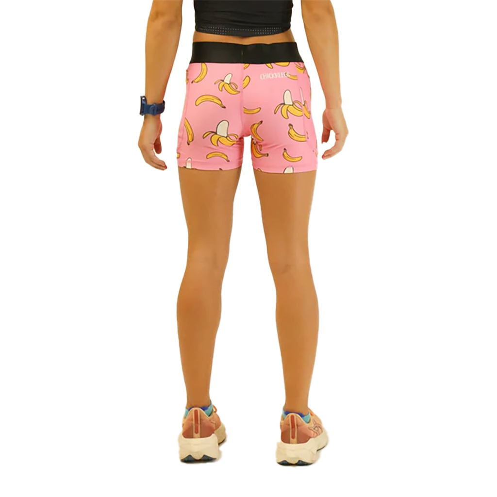 ChicknLegs 3" Compression Shorts Pink Bananas — Pink Bananas — Size XSmall — Back View