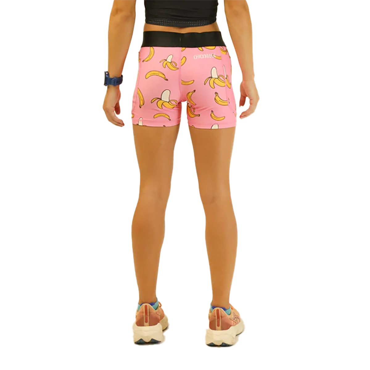 ChicknLegs 3" Compression Shorts Pink Bananas — Pink Bananas — Size XSmall — Back View
