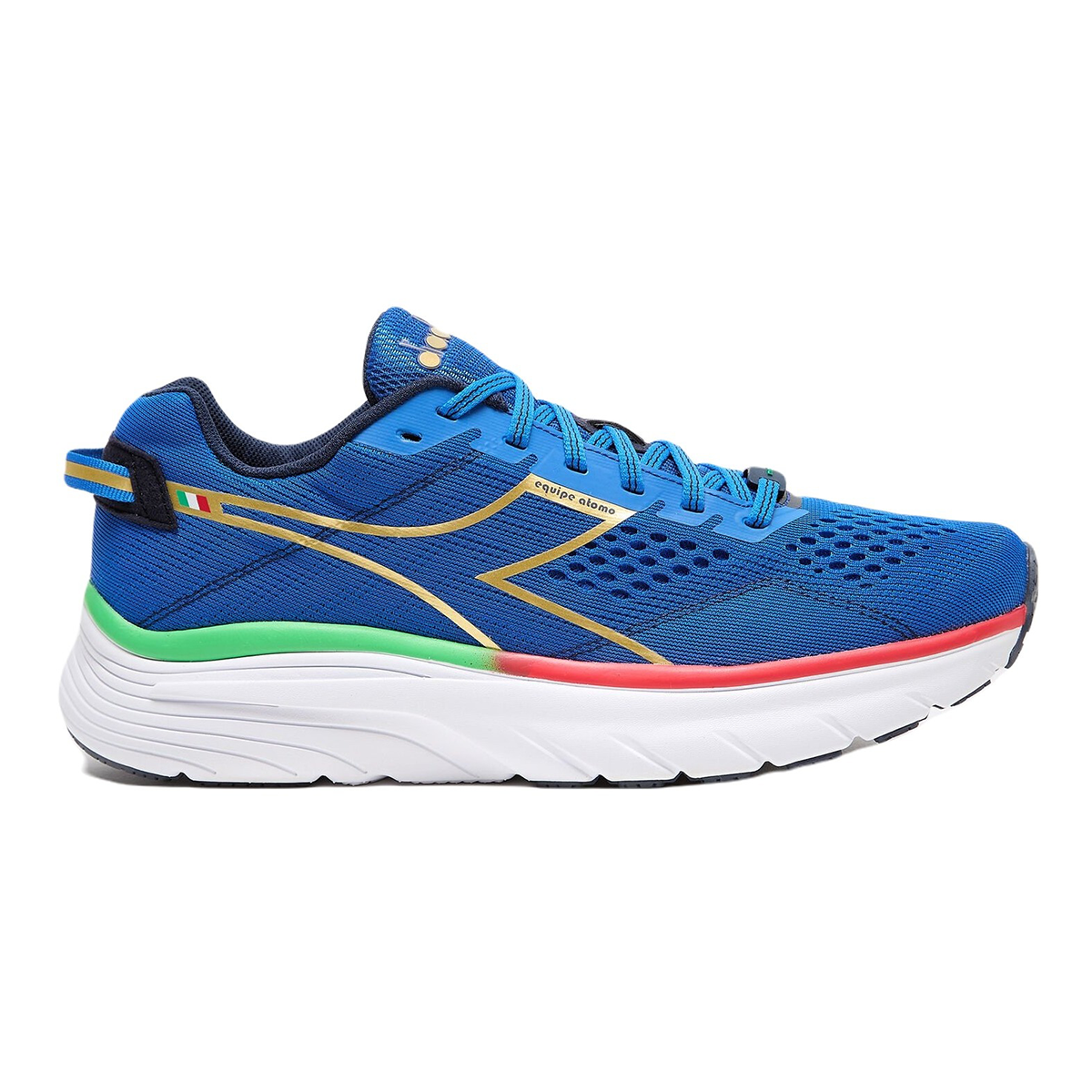 Diadora Equipe Atomo — Royal Blue - Gold — Size D — Width 10 — Front View