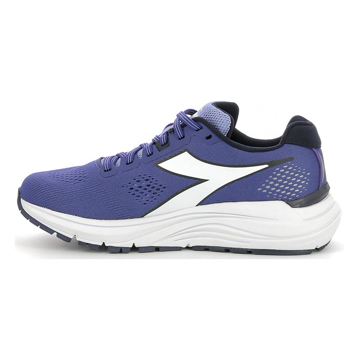 Diadora Mythos Blushield 7 Vortice — Navy Blue - White - Deep Periwinkle — Size B — Width 10 — Back View