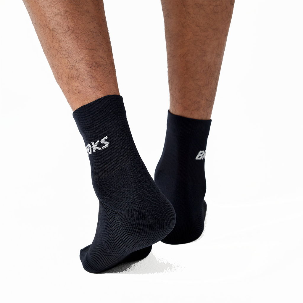 Brooks Run-In Quarter 3-Pack — White - Brooks — Size Small — Lifestyle View