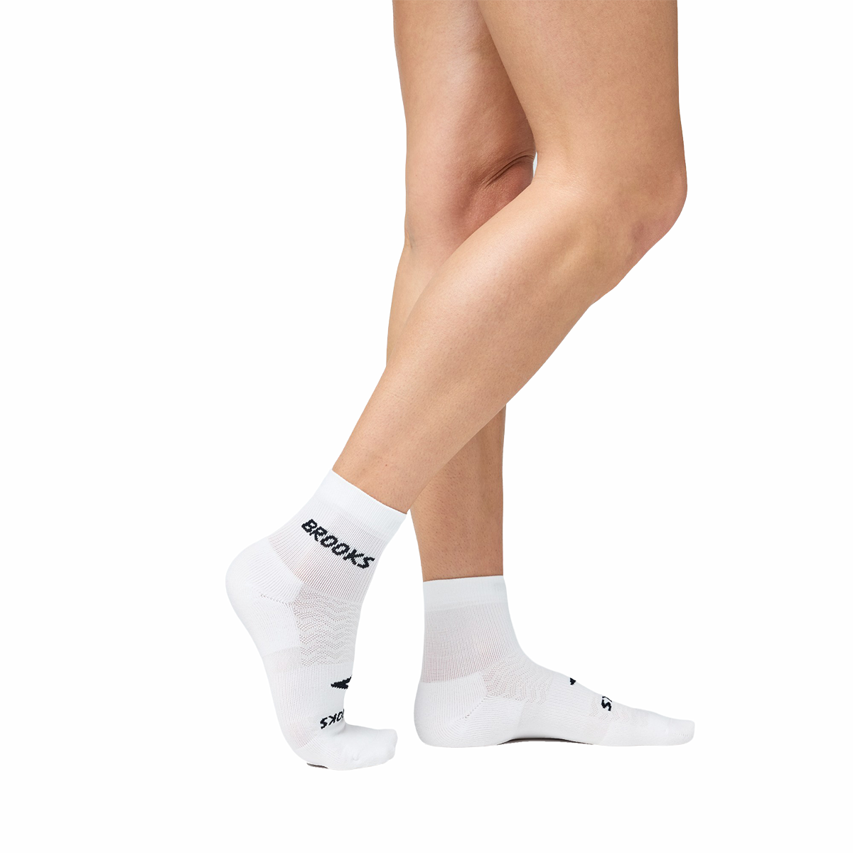 Brooks Run-In Quarter 3-Pack — White - Brooks — Size Small — Side View