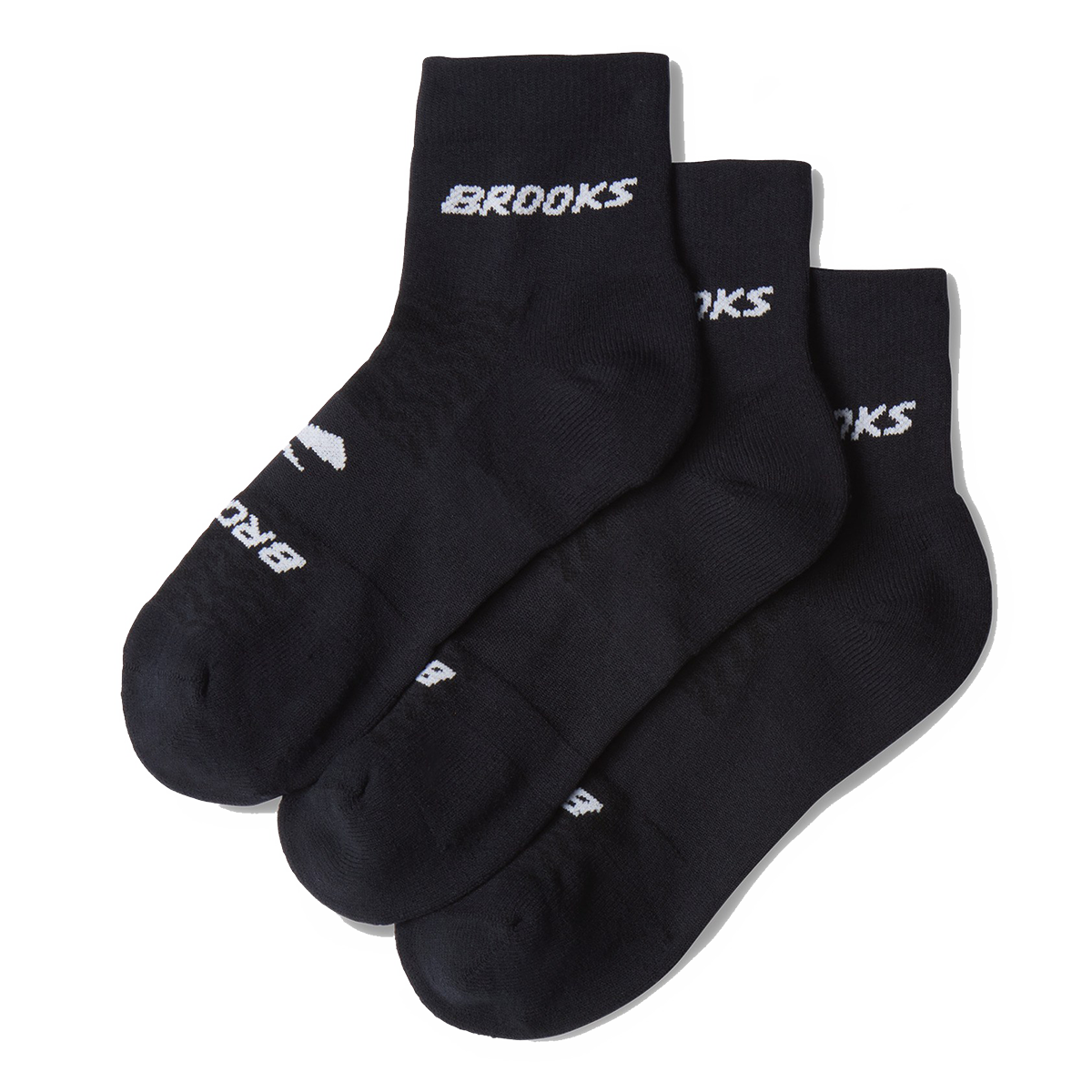 Brooks Run-In Quarter 3-Pack — White - Brooks — Size Small — Top View