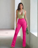 Casual Yoga Pants Stripe Pant Ladies — Beige — Size L — Alternate View 9