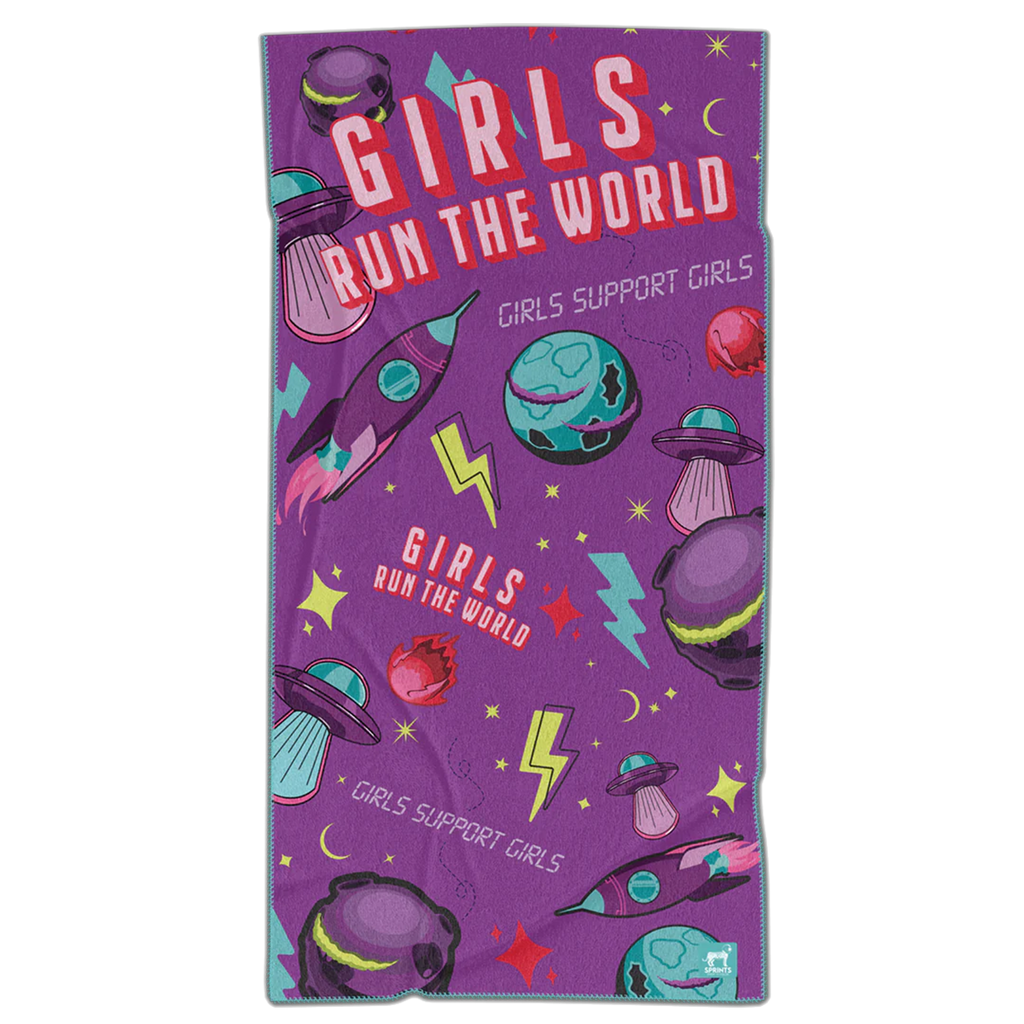 Sprints Towel — Girls Run The World — Size One Size — Front View