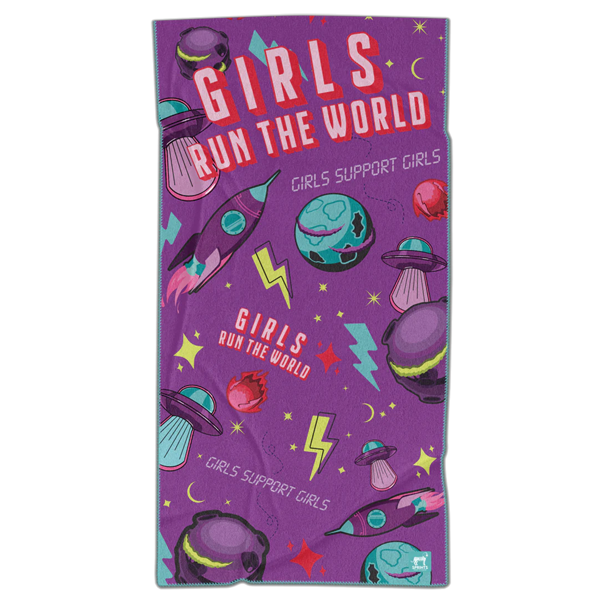 Sprints Towel — Girls Run The World — Size One Size — Front View