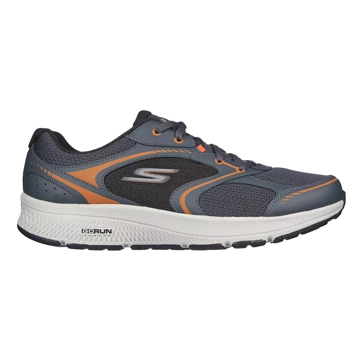 Skechers Go Run Consistent - Specie — Charcoal - Orange — Size D — Width 8.5 — Front View