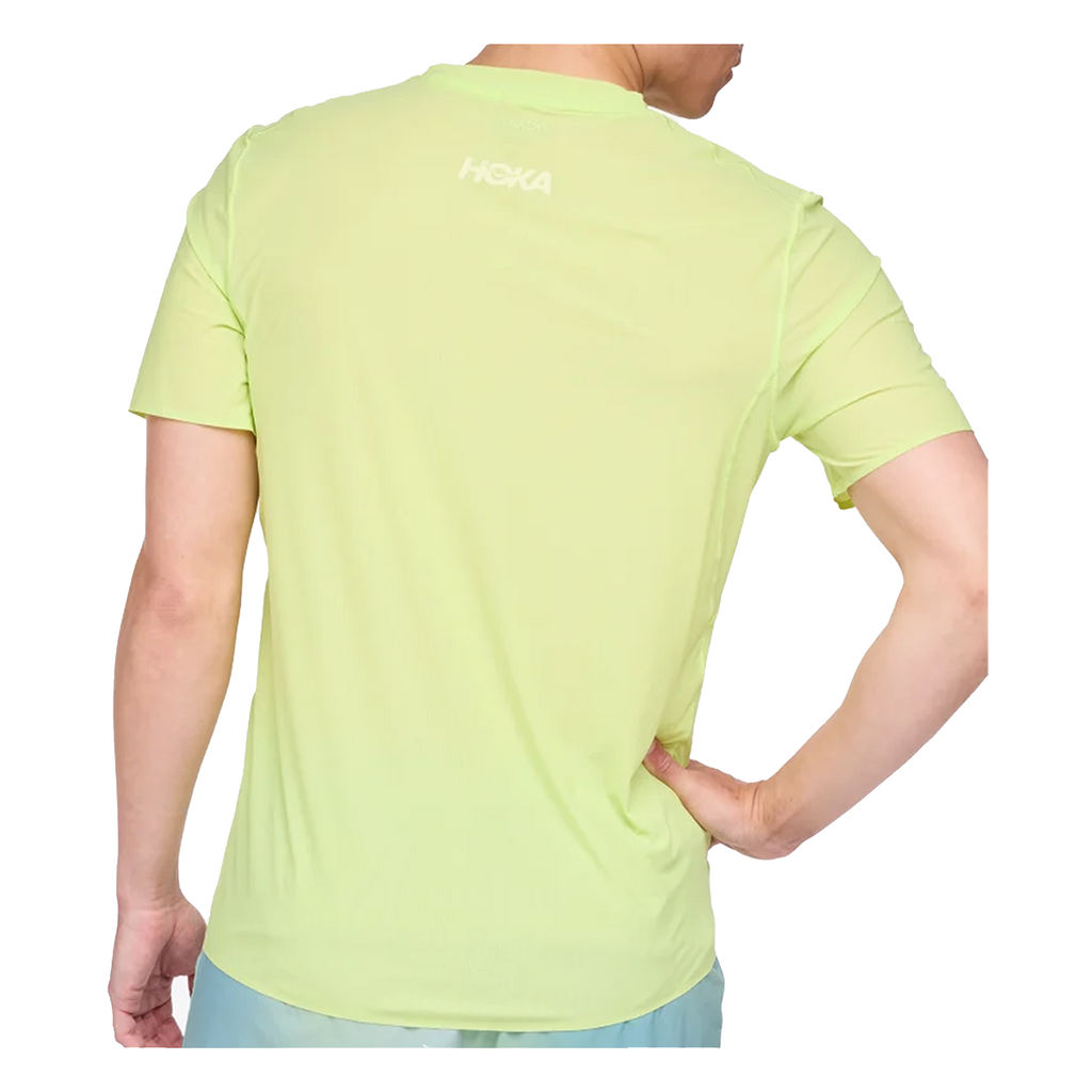 Hoka Airolite Run Short Sleeve — Lettuce — Size Medium — Side View
