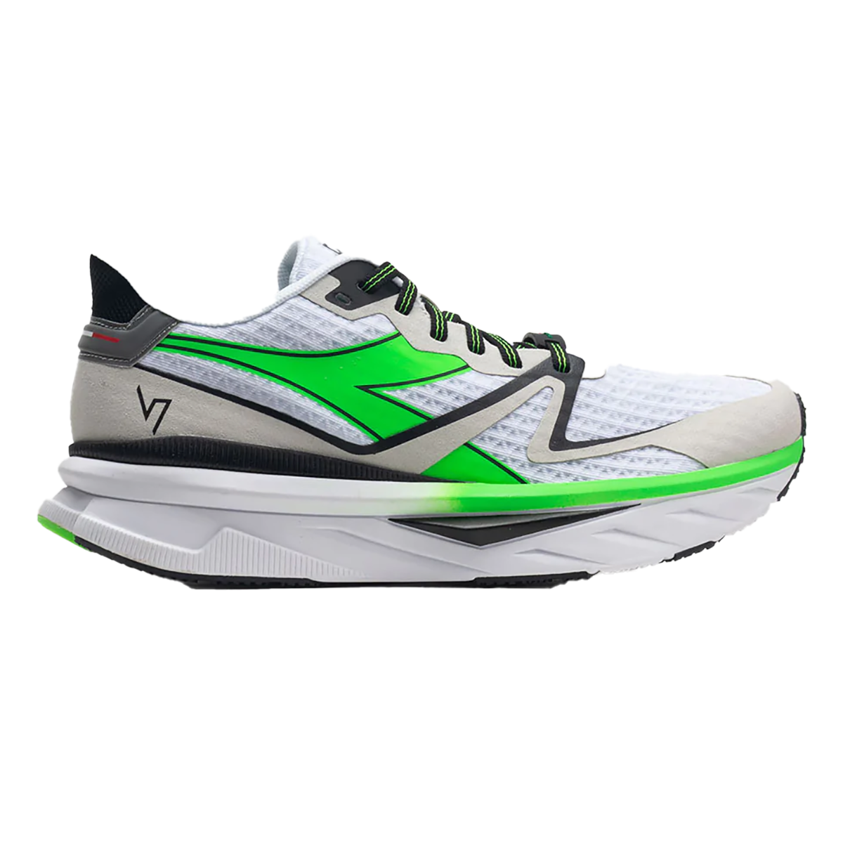 Diadora Atomo V7000 — White - Green Fluo - Black — Size D — Width 10 — Alternate View 7
