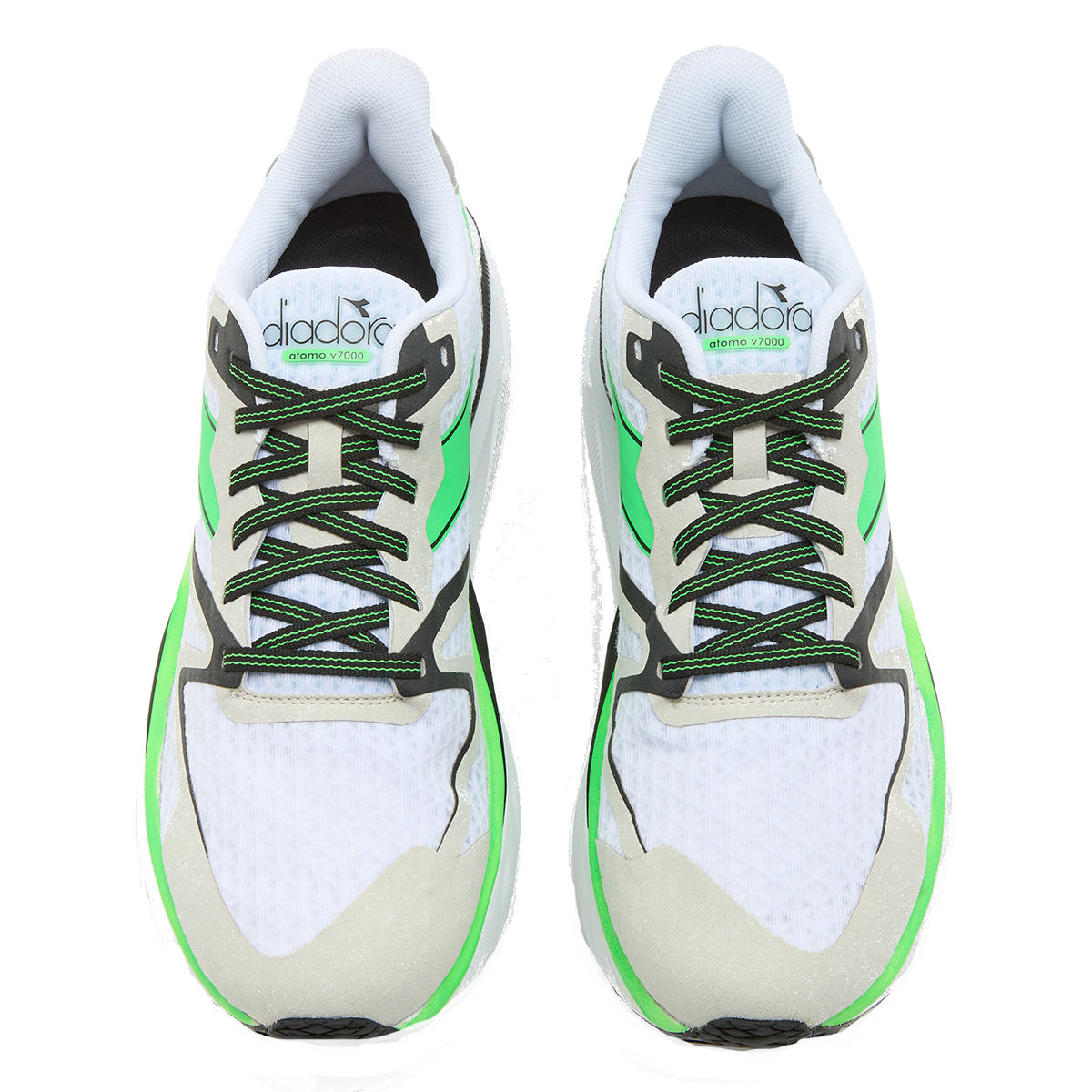 Diadora Atomo V7000 — White - Green Fluo - Black — Size D — Width 10 — Alternate View 9