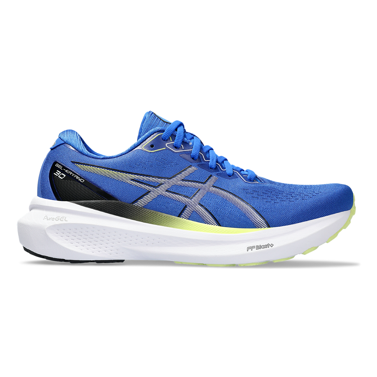 Asics Gel Kayano 30 — Illusion Blue - Glow Yellow — Size 2E — Width 10.5 — Front View