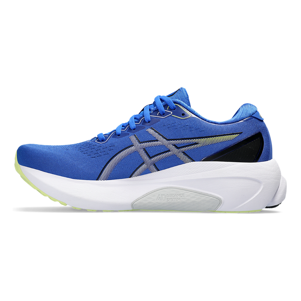 Asics Gel Kayano 30 — Illusion Blue - Glow Yellow — Size 2E — Width 10.5 — Side View